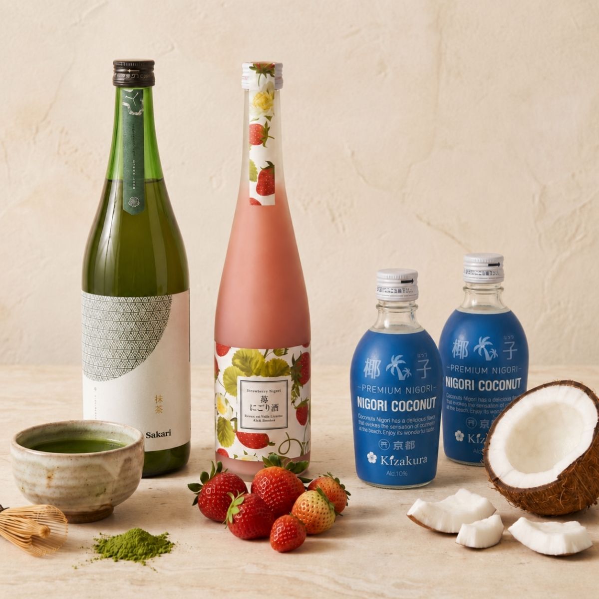 Strawberry Matcha Latte Cocktail Set