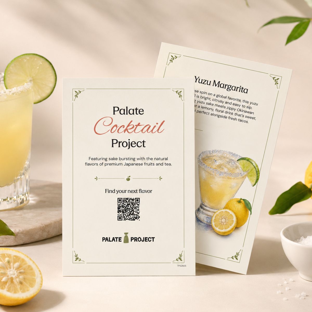 Yuzu Margarita Cocktail Set recipe card