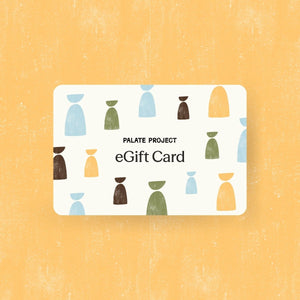 eGift card with abstract designs on a yellow background