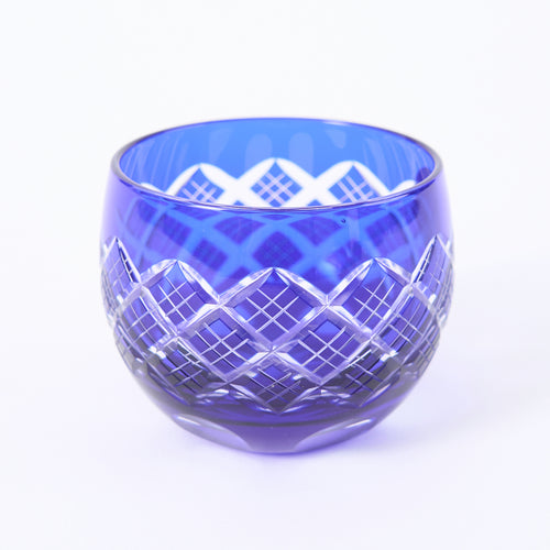 Kimoto Glass “Edo Kiriko Kasaneyarai” Blue