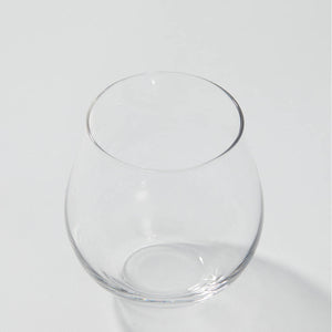 “Aderia” Craft Sake Glass Rich Aroma, upward angled close view