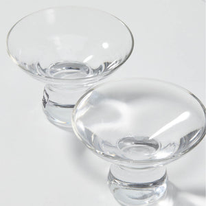 Edo Kiriko Chirori Sake Set Blue, upward angled view