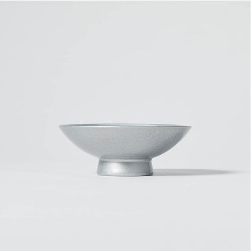 Porcelain Sakazuki Cup With Silver Urushi Lacquer, side view